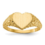 14K 8.0x7.5mm Open Back Heart Signet Ring view