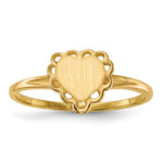 14K 6.5x6.0mm Open Back Heart Signet Ring view