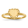 14k 6.5x6. Open Back Heart Signet Ring