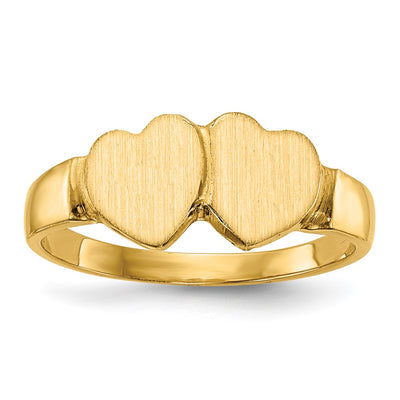 14K gold heart signet ring