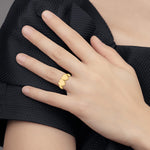 14K 8.0x8.0mm Closed Back Double Heart Signet Ring view