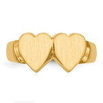 14K 8.0x8.0mm Closed Back Double Heart Signet Ring view