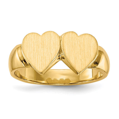 14K gold heart signet ring