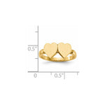 14K 7.5x7.5mm Open Back Heart Signet Ring view