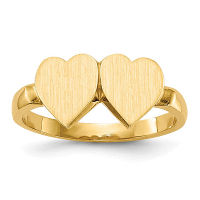 14K gold heart signet ring