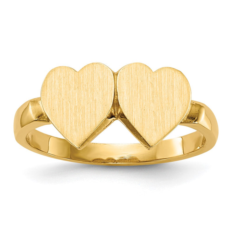 14K gold heart signet ring