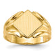 14K 11.5x11.5mm Closed Back Signet Ring