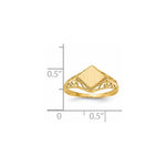 14K 8.5x8.0mm Open Back Signet Ring view