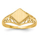 14K 8.5x8.0mm Open Back Signet Ring
