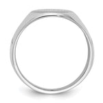 14K White Gold 11.5x15.0mm Closed Back Mens Signet Ring view