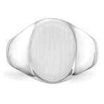 14K White Gold 11.5x15.0mm Closed Back Mens Signet Ring view