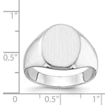 14K White Gold 11.5x15.0mm Closed Back Mens Signet Ring view