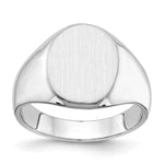 14K White Gold 11.5x15.0mm Closed Back Mens Signet Ring view