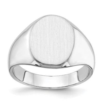 14K white gold signet ring