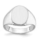 14K White Gold 11.5x15.0mm Closed Back Mens Signet Ring