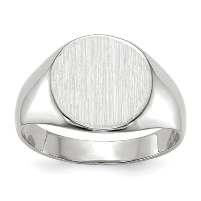 14K white gold signet ring
