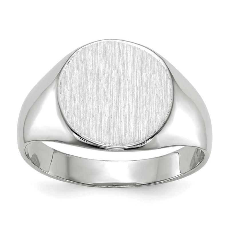 14K white gold signet ring