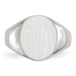 14K White Gold 12.0x12.5mm Closed Back Signet Ring view