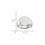 14K White Gold 12.0x12.5mm Closed Back Signet Ring view