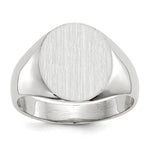 14K White Gold 12.0x12.5mm Closed Back Signet Ring view