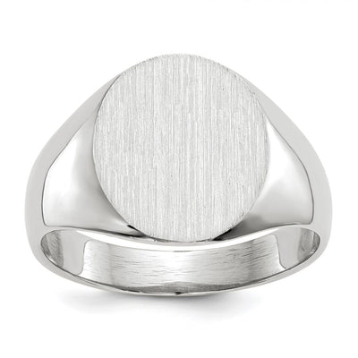 14K white gold signet ring