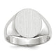 14K White Gold 12.0x12.5mm Closed Back Signet Ring