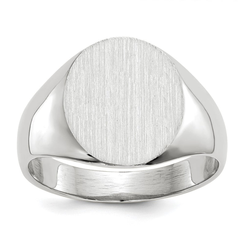 14K white gold signet ring