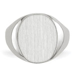 14K White Gold 12.5x13.5mm Closed Back Signet Ring view