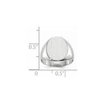 14K White Gold 12.5x13.5mm Closed Back Signet Ring view