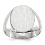 14K White Gold 12.5x13.5mm Closed Back Signet Ring view