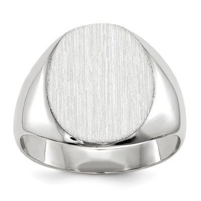 14K white gold signet ring