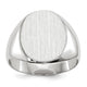 14K White Gold 12.5x13.5mm Closed Back Signet Ring