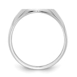14K White Gold 12.5x15.0xmm Closed Back Signet Ring view