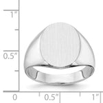 14K White Gold 12.5x15.0xmm Closed Back Signet Ring view