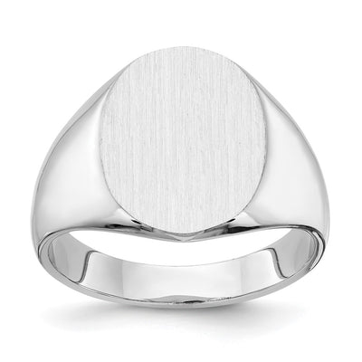 14K white gold signet ring