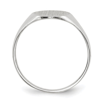 14K White Gold 9.0x10.0mm Open Back Signet Ring