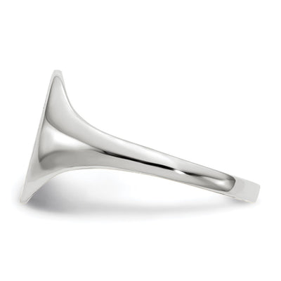 14K White Gold 9.0x10.0mm Open Back Signet Ring