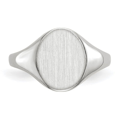 14K White Gold 9.0x10.0mm Open Back Signet Ring