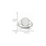 14K White Gold 9.0x10.0mm Open Back Signet Ring view