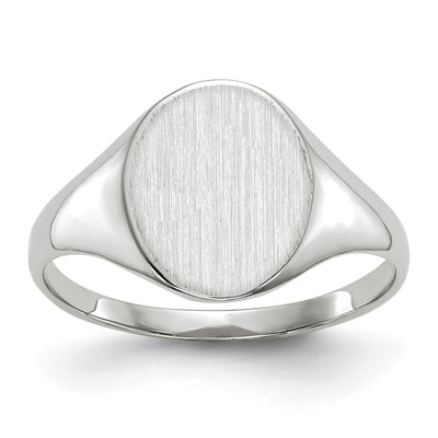 14K white gold signet ring