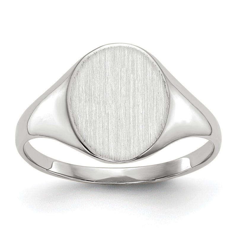 14K white gold signet ring