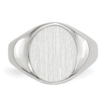 14K White Gold 11.0x12.5mm Open Back Signet Ring view