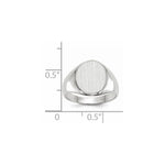 14K White Gold 11.0x12.5mm Open Back Signet Ring view