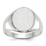 14K White Gold 11.0x12.5mm Open Back Signet Ring view