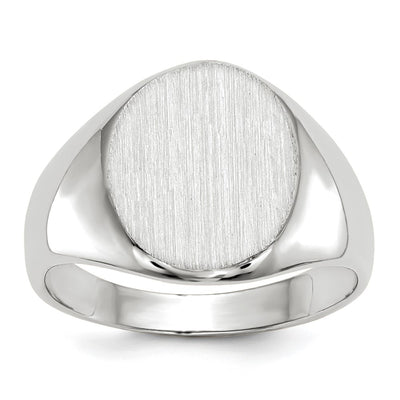 14K white gold signet ring