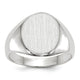14K White Gold 11.0x12.5mm Open Back Signet Ring