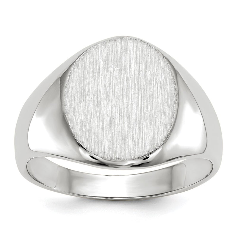 14K white gold signet ring