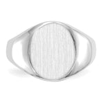 14K White Gold 11.0x13.0mm Open Back Signet Ring view