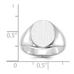 14K White Gold 11.0x13.0mm Open Back Signet Ring view
