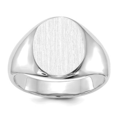 14K white gold signet ring